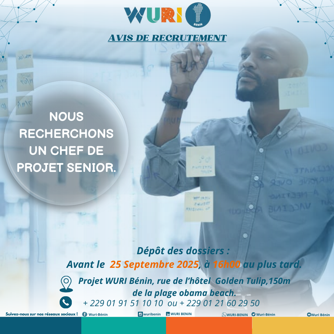 RECRUTEMENT D’UN CHEF DE PROJET SENIOR .