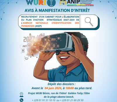 AVIS À MANIFESTATION D’INTÉRÊT POUR LE RECRUTEMENT D’UN CABINET POUR L’ÉLABORATION DU PLAN D’ACTION STRATÉGIQUE 2027-2031 DE L’AGENCE NATIONALE D’IDENTIFICATION DES PERSONNES (ANIP).
