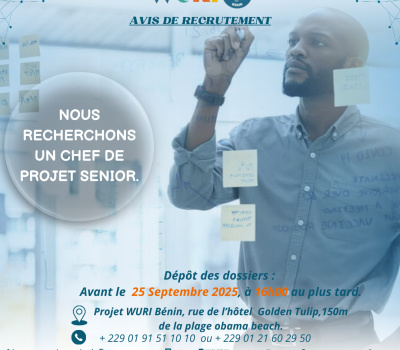 RECRUTEMENT D’UN CHEF DE PROJET SENIOR .