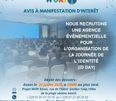 RECRUTEMENT D’UNE AGENCE ÉVÈNEMENTIELLE POUR L’ORGANISATION DE LA JOURNÉE DE L’IDENTITÉ (ID DAY).